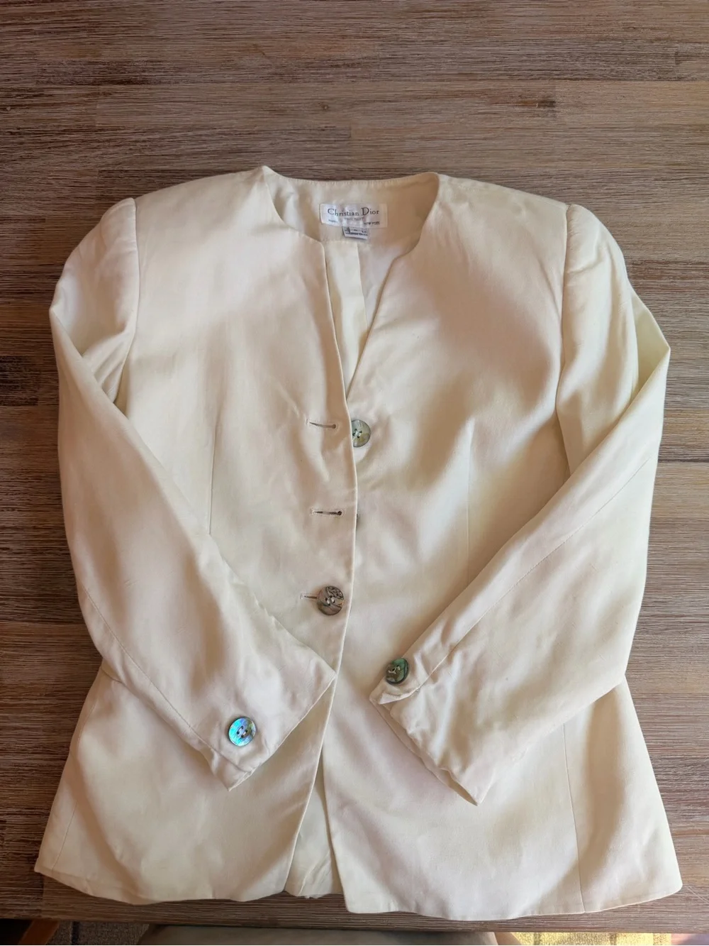 Vintage Christian Dior Women's Ivory Blazer